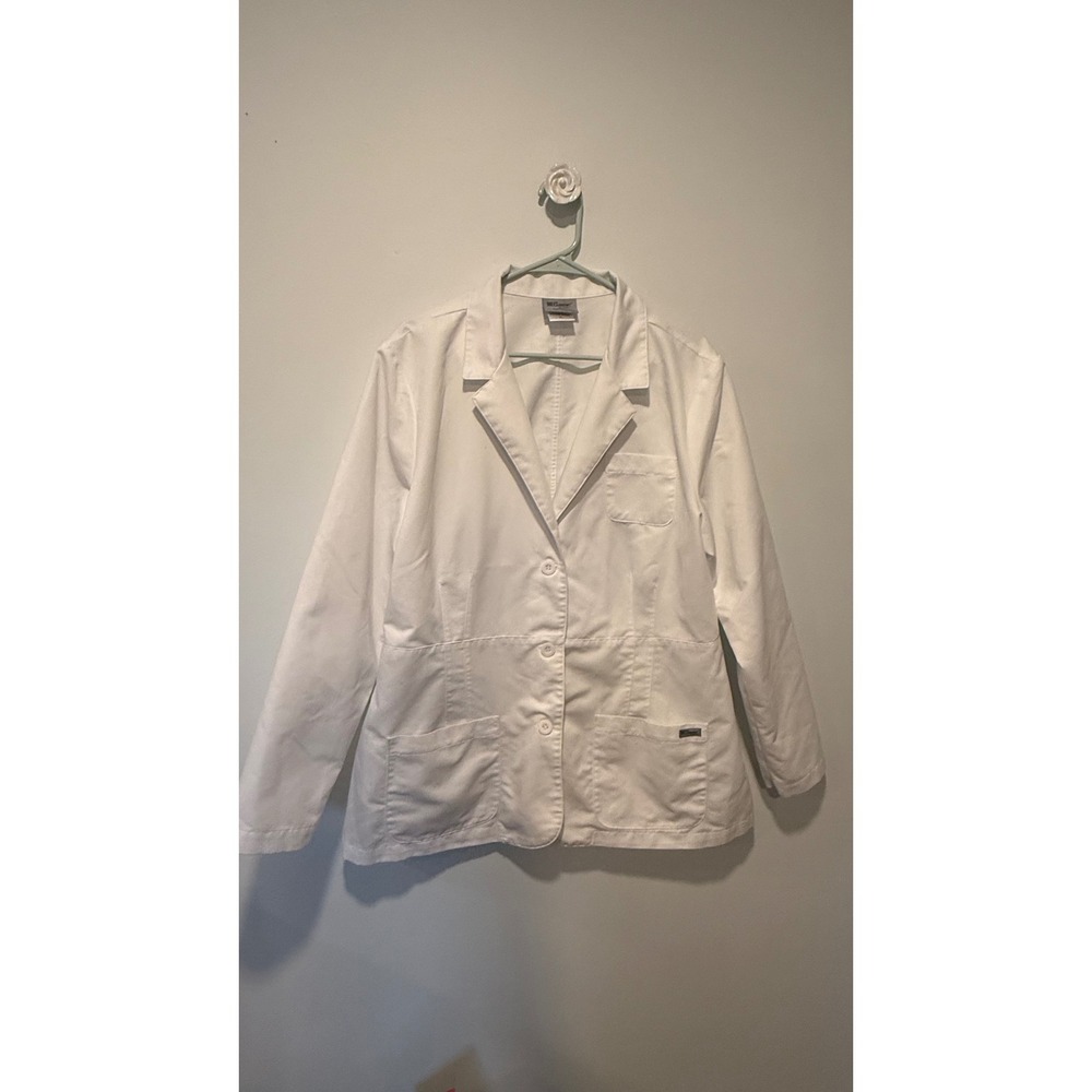 Greys Anatomy by Barco White Lab Coat Student Length PA NP Medical Scrub XL EUC